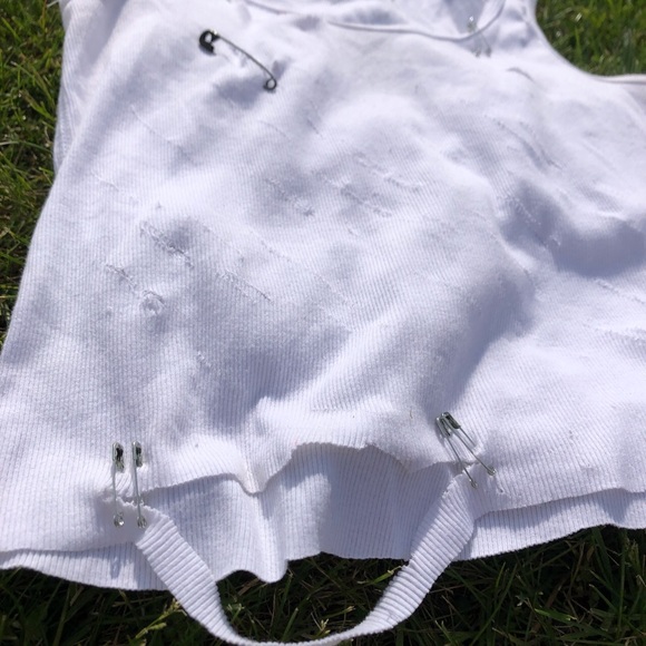 Upcycled Distressed Crop Tank - Picture 4 of 5